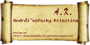 Andrásofszky Krisztina névjegykártya