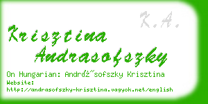 krisztina andrasofszky business card